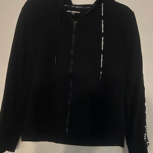 Karl Lagerfeld Black Hoodie and jogger set with Logo Accents